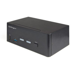StarTech 2 Port Dual Monitor HDMI KVM Switch - 4K 60Hz Ultra HD HDR - Desktop 4K HDMI 2.0 KVM Switch with 2 Port USB 3.0 Hub (5G