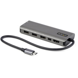 StarTech USB C Multiport Adapter - USB-C to HDMI or Mini DisplayPort 4K 60Hz - 100W Power Delivery Pass-Through - 4-Port 10Gbps 