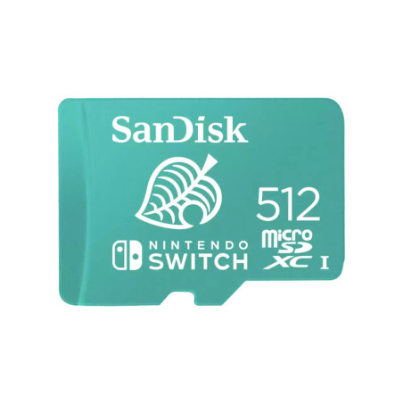 SanDisk And Nintendo Cobranded MicroSDxc - Sqxao - 512GB - U3 - C10 - Uhs-1 - 100Mb/S R - 90Mb/S W - 3X5 - Lifetime Limited