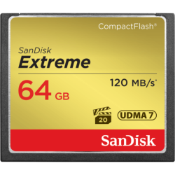 SanDisk Extreme Cf - Cfxsb 64GB - Vpg20 - Udma 7 - 120Mb/S R - 85Mb/S W - 4X6 - Lifetime Limited