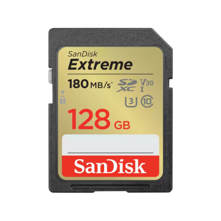 SanDisk Extreme Sdxc - Sdxva 128GB - V30 - U3 - C10 - Uhs-I - 180Mb/S R - 90Mb/S W - 4X6 - Lifetime Limited