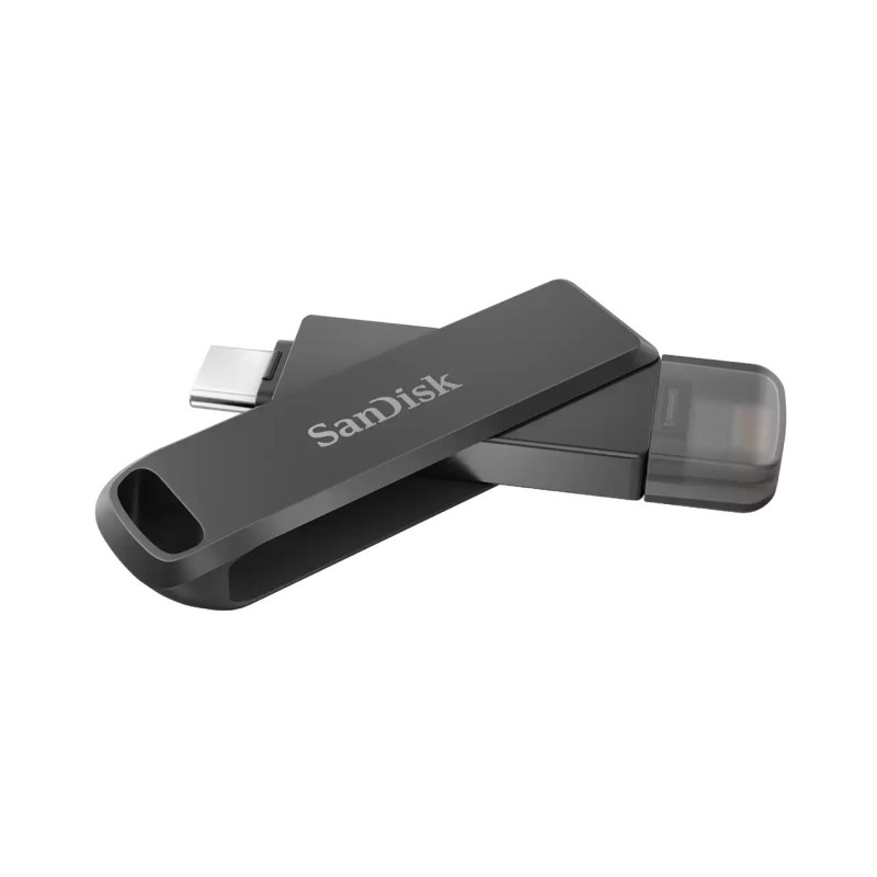 SanDisk Ixpand Flash Drive Luxe - Sdix70N 256GB - Black - Ios/Android - Lightning And Type C USB3.1 - 2Y