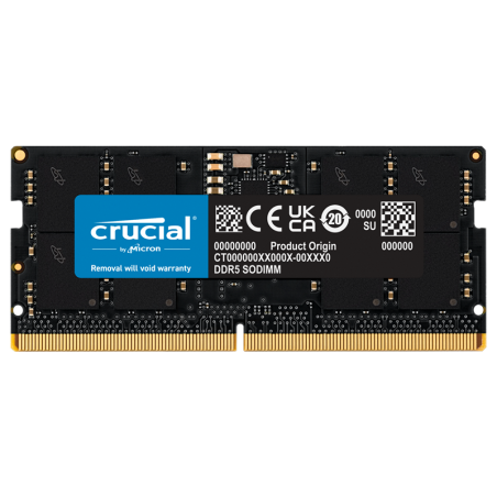 Crucial 16GB (1x 16GB) DDR5 5200MHz SODIMM Laptop Memory