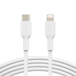 BELKIN 1M USB-C TO LIGHTNING CHARGE/SYNC CABLE, MFi, WHITE, 2 YR