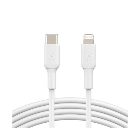 BELKIN 1M USB-C TO LIGHTNING CHARGE/SYNC CABLE, MFi, WHITE, 2 YR