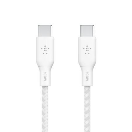 100w USB-C to USB-C Braided Cable 2M Whi