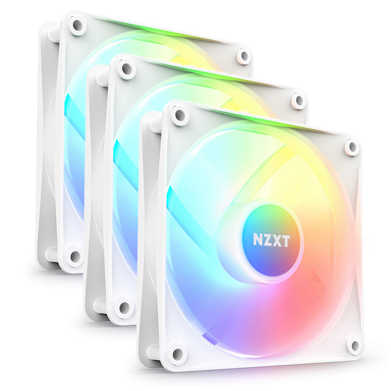 NZXT F120 120mm RGB Core Case Fan with RGB Controller - 3 Pack (White)