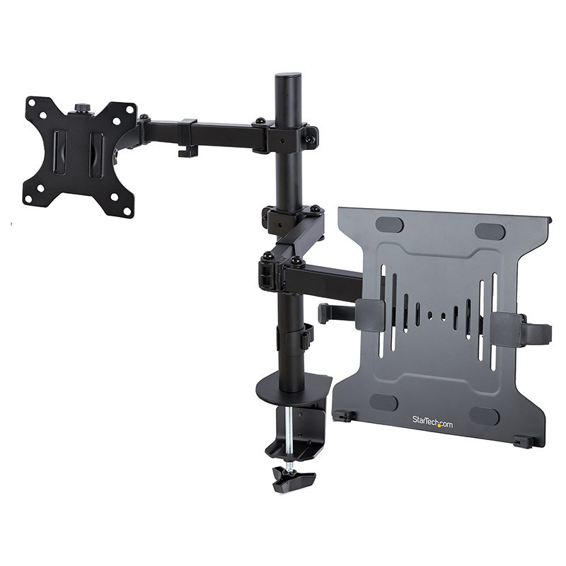 Monitor Arm with Laptop Tray Adjustable