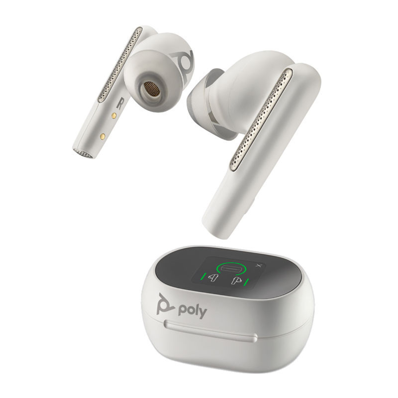 Poly Voyager Free 60+ MS USB-C Wireless Earbuds - White Sand
