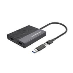 Simplecom DA369 USB 3.0 or USB-C to Dual 4K HDMI 2.0 Display Adapter for 2x 4K@60Hz Extended Screens