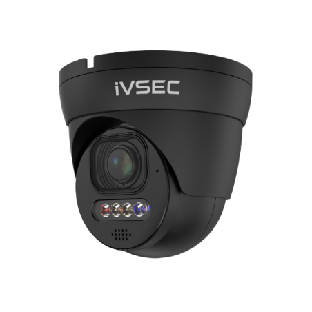 IVSEC TURRET IP CAMERA, 8MP, 2.8MM-12MM MOTORISED LENS, 25 FPS, POE, IP66, ADV DET, BLACK NC512ADX-BLK