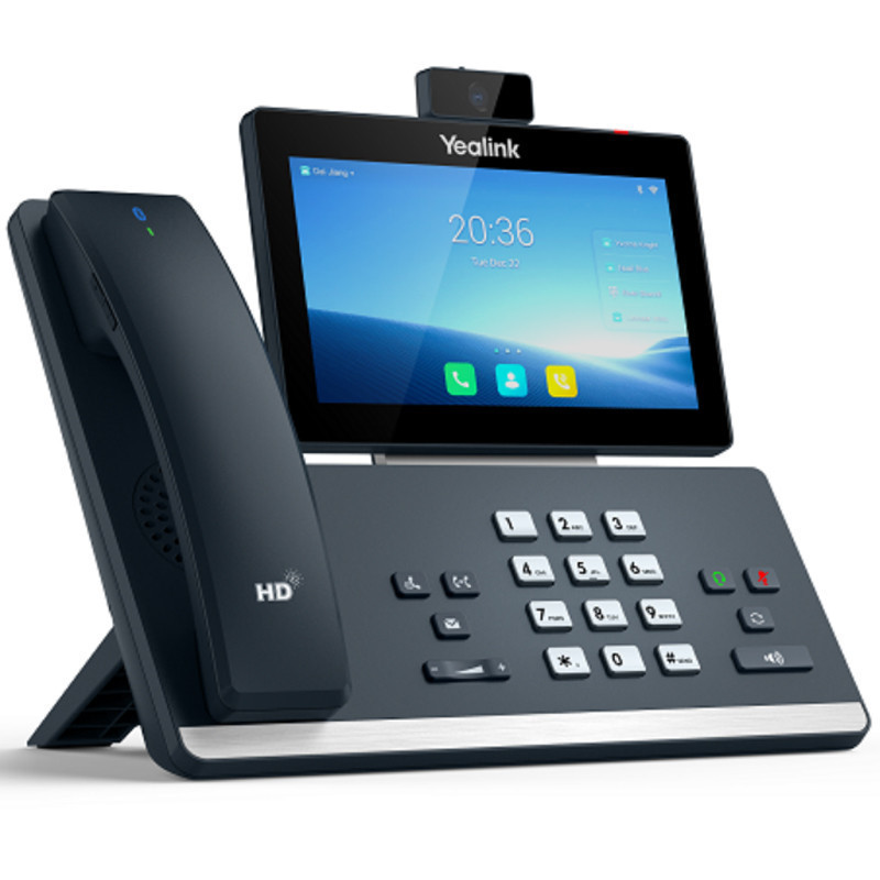 Yealink T58WP-C 16 Line IP HD Android Phone with HD Camera - BT Handset - touch screen - HD voice - Dual Gig Ports - Built-in Bl