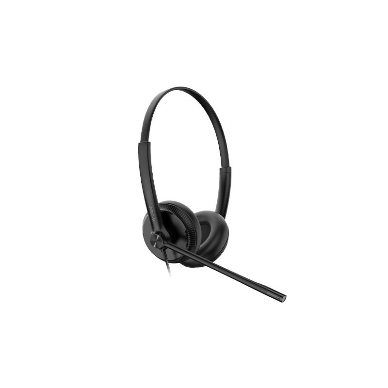 Yealink YHS34 Dual Wideband Noise-Canceling Headset, Binaural Ear, RJ9, QD Cord, Leather Ear Piece, Hearing Protection