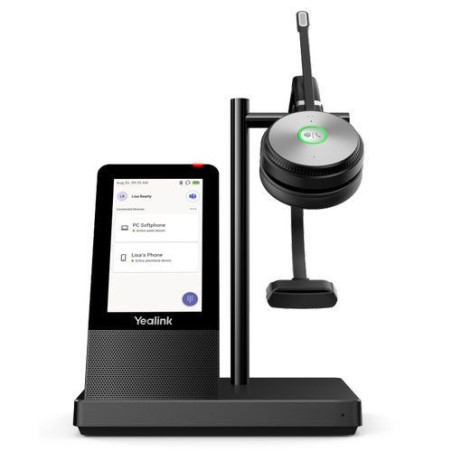 Yealink WH66 Mono Teams Edition DECT Wirelss Headset With 4in Touch Screen - Busylight On Headset - Leather Ear Cushions - 1 x U