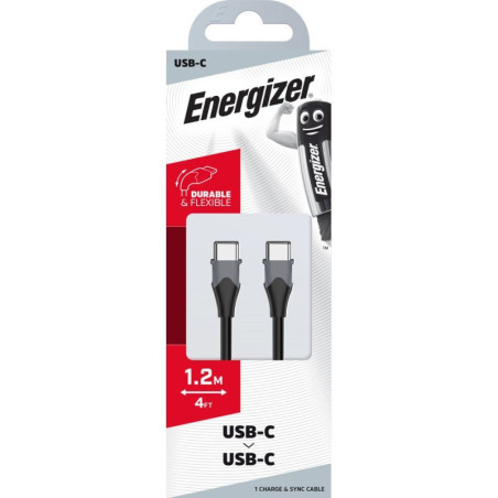 Energizer USB-C to USB-C Black 1.2 Metre