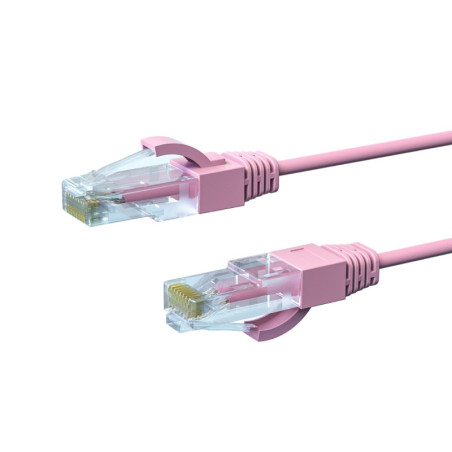 10m CAT6A THIN U/UTP LSZH 28 AWG RJ45 Network Cable | Pink