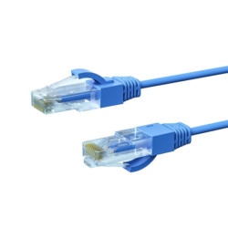 1m CAT6A THIN U/UTP LSZH 28 AWG RJ45 Network Cable | 50 Pack Blue
